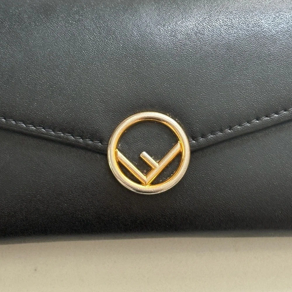 Fendi Black and Gold Crossbody Bag with Envelope Design - Picture 3 of 12